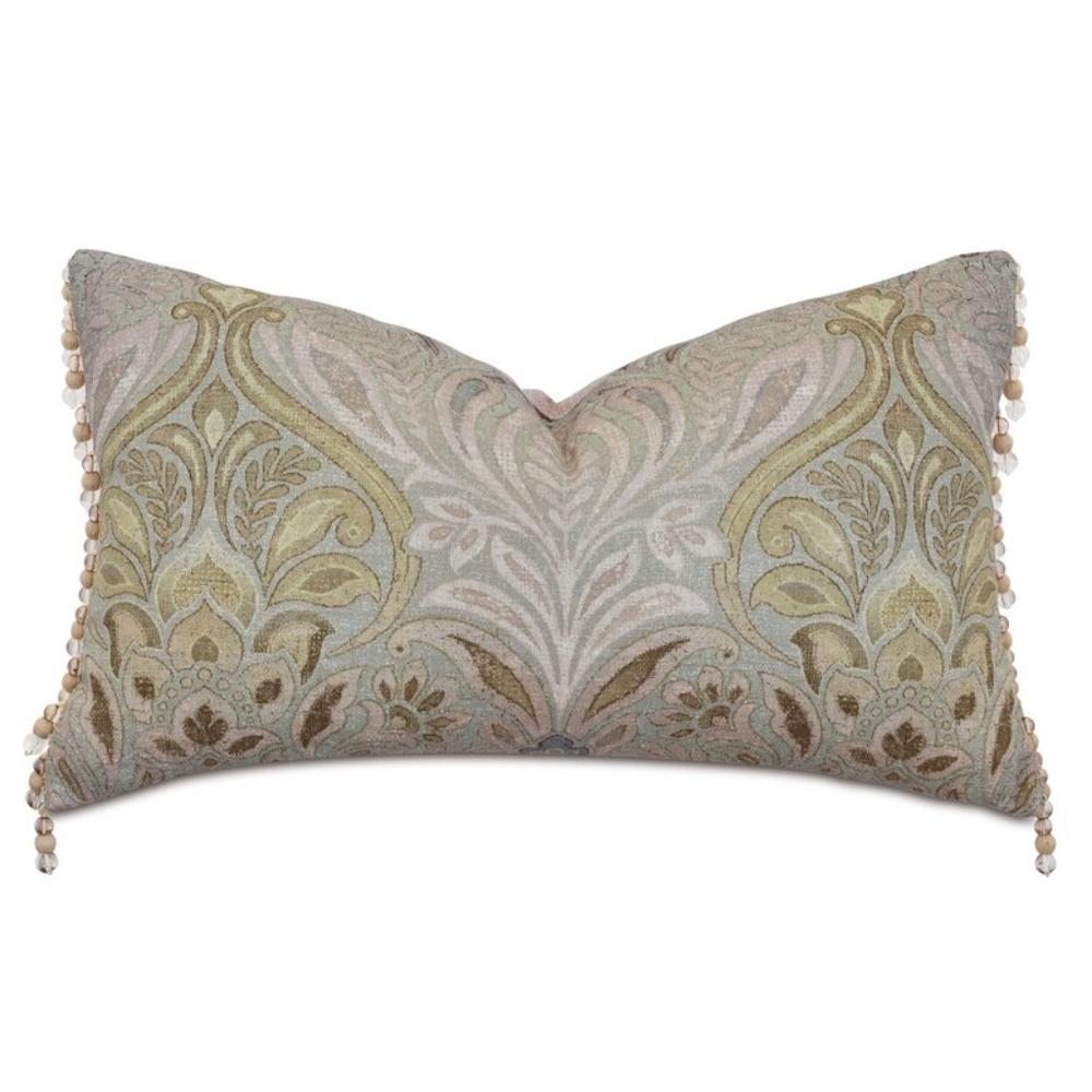 NWOT Evie by Alexa Hampton Beaded Trim Decorative Rectangular Pillow